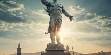 From the Colossus of Rhodes to the Statue of Zeus: AI reimagines how ancient Seven Wonders of the World that were destroyed by war and natural disasters thousands of years ago would look like today