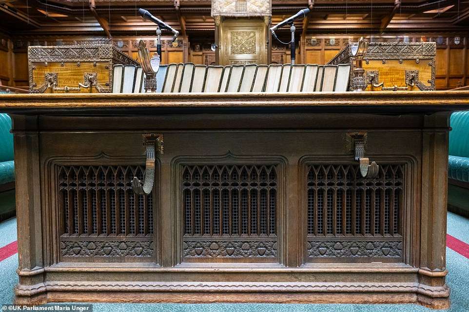 Remarkable treasures inside the iconic Palace of Westminster captured in a series of never-before-seen images, from the despatch boxes to angel carvings in the roof