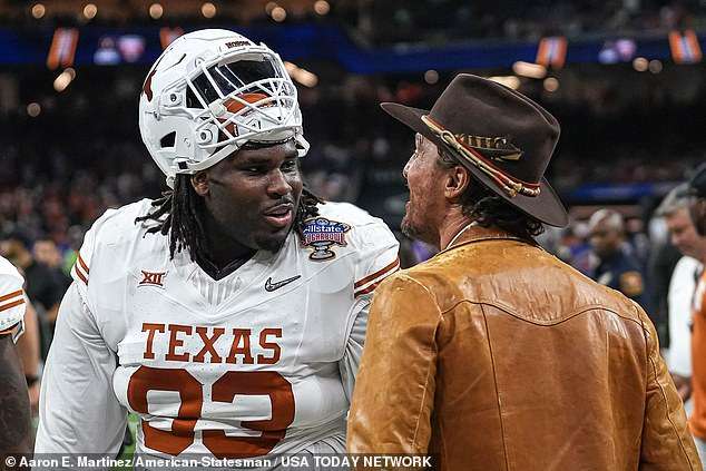 Top NFL prospect and former Texas defensive lineman T’Vondre Sweat ‘is arrested for driving while intoxicated’ just over two weeks before 2024 Draft