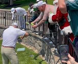 Jason Kelce shotguns beers at his charity golf tournament ahead of team debut with Travis