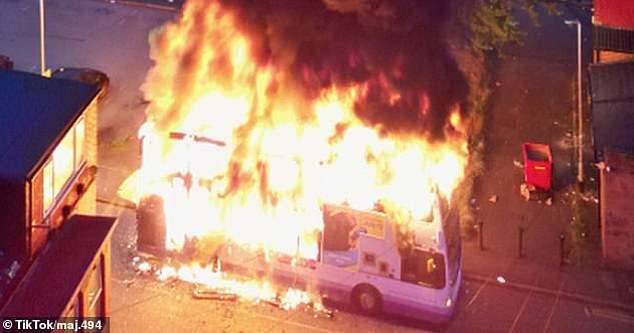 Man, 37, charged with violent disorder and arson in relation to riots in Leeds on Thursday which saw a bus torched