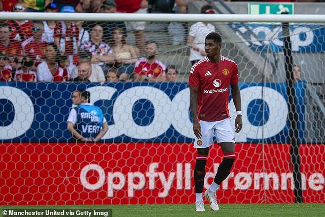 Man United fans urge club to ‘delete’ bizarre social media post on Marcus Rashford as winger plays in the team’s first pre-season friendly after Euro 2024 snub