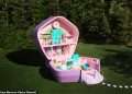 Inside the Airbnb where guests can sleep in a 42ft tall life-sized Polly Pocket compact with a GIANT snack fridge and wardrobe filled with doll’s clothes