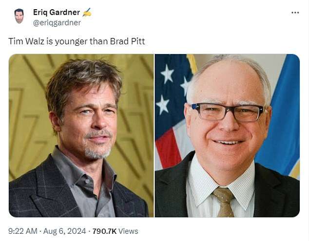 Kamala Harris’ VP pick Tim Walz sets internet alight as commenters claim the Minnesota governor looks far older than his age