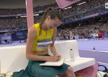 Nicola Olyslagers: Aussie Olympic Games star wins over fans with ‘cute’ act in dramatic high jump final against Yaroslava Mahuchikh