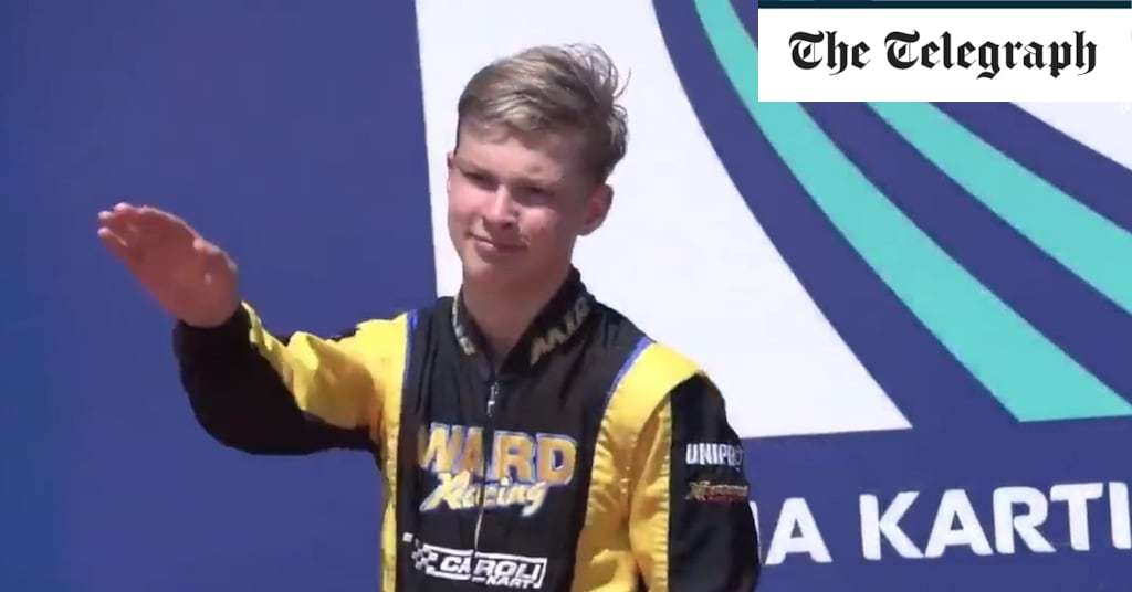Russian 15-year-old karter facing sack after apparent Nazi salute on podium