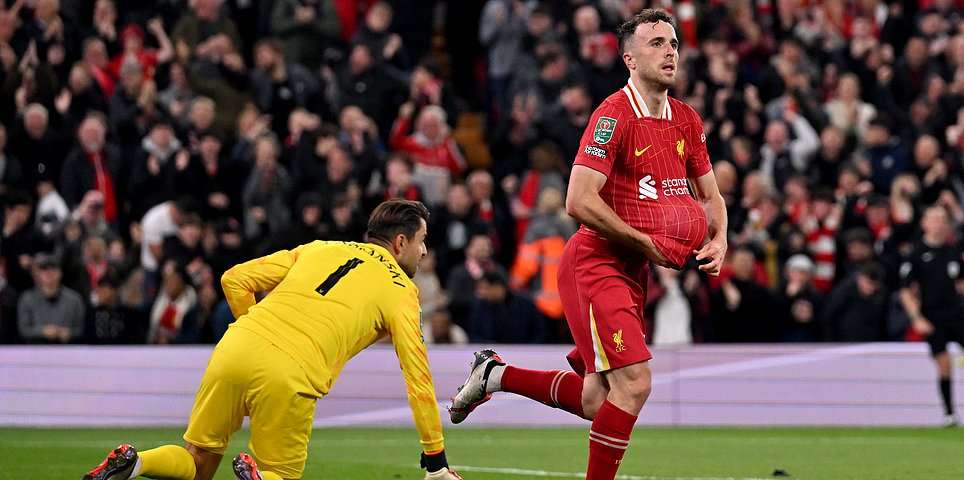 Carabao Cup LIVE: Arsenal wonderkid Ethan Nwaneri scores twice against Bolton, while Diogo Jota double sees holders Liverpool come from behind to lead West Ham