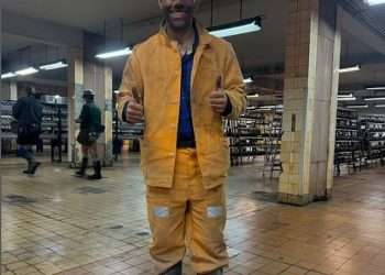 Former Arsenal star looks unrecognisable after a trip down a COAL MINE – just days after waving a tearful farewell to football