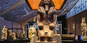 Pictured: The jaw-dropping displays inside the Grand Egyptian Museum, which has FINALLY opened its doors to visitors