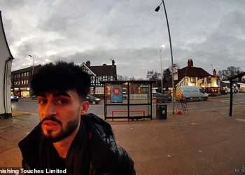 Moment doorbell camera catches ‘thief’ barging into shop and ‘stealing phone’ – as ‘shaken up’ victim appeals for help and issues safety warning