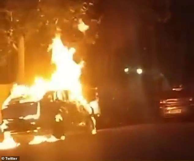 Horror moment a car EXPLODES on a residential street in East St Kilda sending a huge plume of smoke above Melbourne