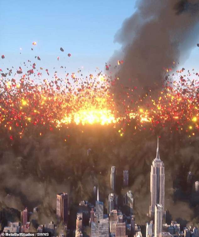 Chilling video shows ‘city-killer’ asteroid more powerful than 500 atomic bombs hitting Earth in 2032