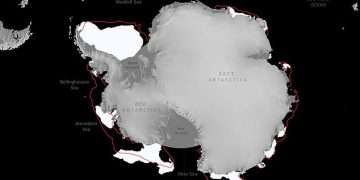 Antarctic sea ice drops to a near-record LOW: Shocking maps reveal how the South Pole is missing thousands of miles of ice – and scientists say global warming is to blame