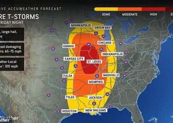 Mega storm heading for 17 US states  TOMORROW will unleash life-threatening flash floods and tornadoes