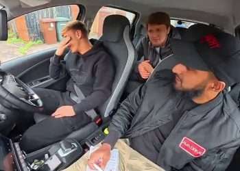 Fans fear Man United prodigy, 17, has ‘a bad attitude’ as footage shows his angry row with instructor after failing mock driving test – while his famous MMA star brother watches on