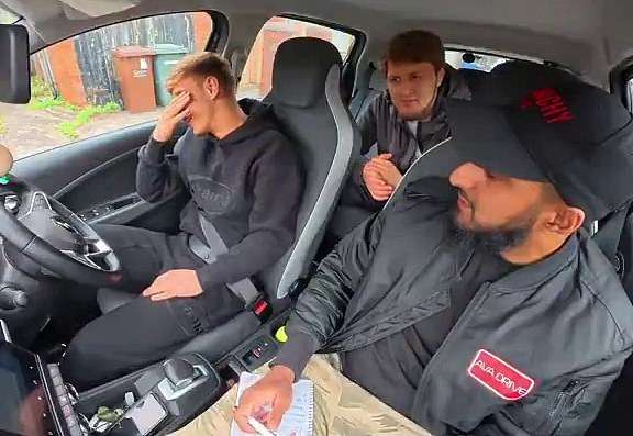 Fans fear Man United prodigy, 17, has ‘a bad attitude’ as footage shows his angry row with instructor after failing mock driving test – while his famous MMA star brother watches on