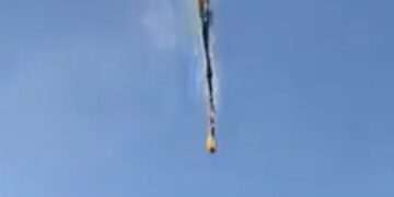 Eight die as hot-air balloon bursts into flames and plunges to the ground in Brazil – after 14 jumped to safety before craft burned completely