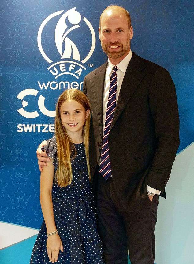 Prince William and Princess Charlotte, 10, are joined by Sir Keir Starmer and his wife at the Women’s Euro final – (but will the PM give us a day off if we win?)