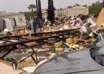 British woman, 85, is killed and dozens injured as Storm Claudia winds rip through Portugal holiday campsite