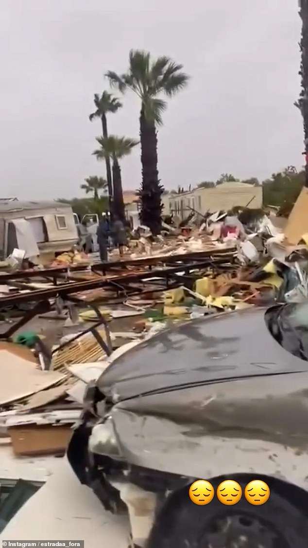 British woman, 85, is killed and dozens injured as Storm Claudia winds rip through Portugal holiday campsite