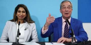 Farage rubs salt in Kemi’s wounds and rips apart the Right as ex-home secretary Suella Braverman becomes latest Tory to jump ship to Reform