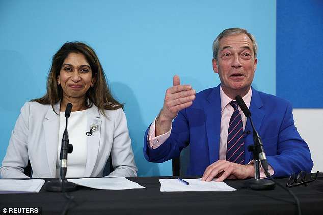 Farage rubs salt in Kemi’s wounds and rips apart the Right as ex-home secretary Suella Braverman becomes latest Tory to jump ship to Reform
