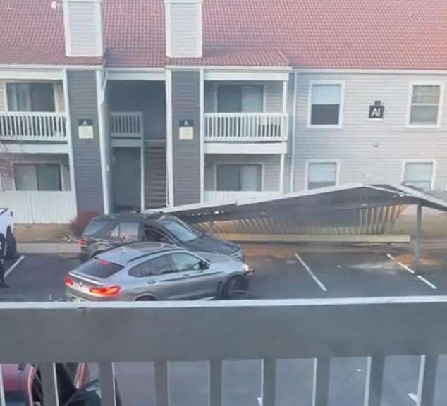 Grown man in BMW smashes into Mercedes driver in blind rage and demolishes part of Denver apartment complex during violent meltdown