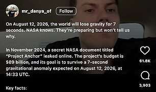 NASA debunks wacky conspiracy theory claiming Earth will lose gravity for 7 seconds on August 12 – after it sent social media users into a frenzy