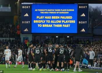 Leeds fans BOO as Man City clash is briefly halted to allow Pep Guardiola’s Muslim stars to break their Ramadan fast
