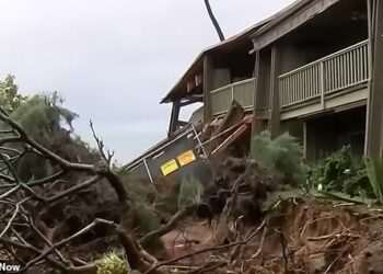 Oceanside condo building in paradise Hawaii resort suffers partial COLLAPSE as historic floods ravage island