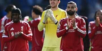 Liverpool’s third-choice goalkeeper Freddie Woodman set for extended run in the team as Reds learn extent of Giorgi Mamardashvili’s injury after leaving Merseyside Derby on stretcher