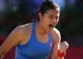 Emma Raducanu reaches Queen’s final: Tennis star one match away from becoming the first British female champion in 57 YEARS after two wins in one day in London – despite injury scare and Red Arrows flypast