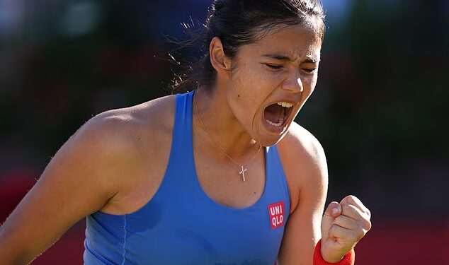 Emma Raducanu reaches Queen’s final: Tennis star one match away from becoming the first British female champion in 57 YEARS after two wins in one day in London – despite injury scare and Red Arrows flypast